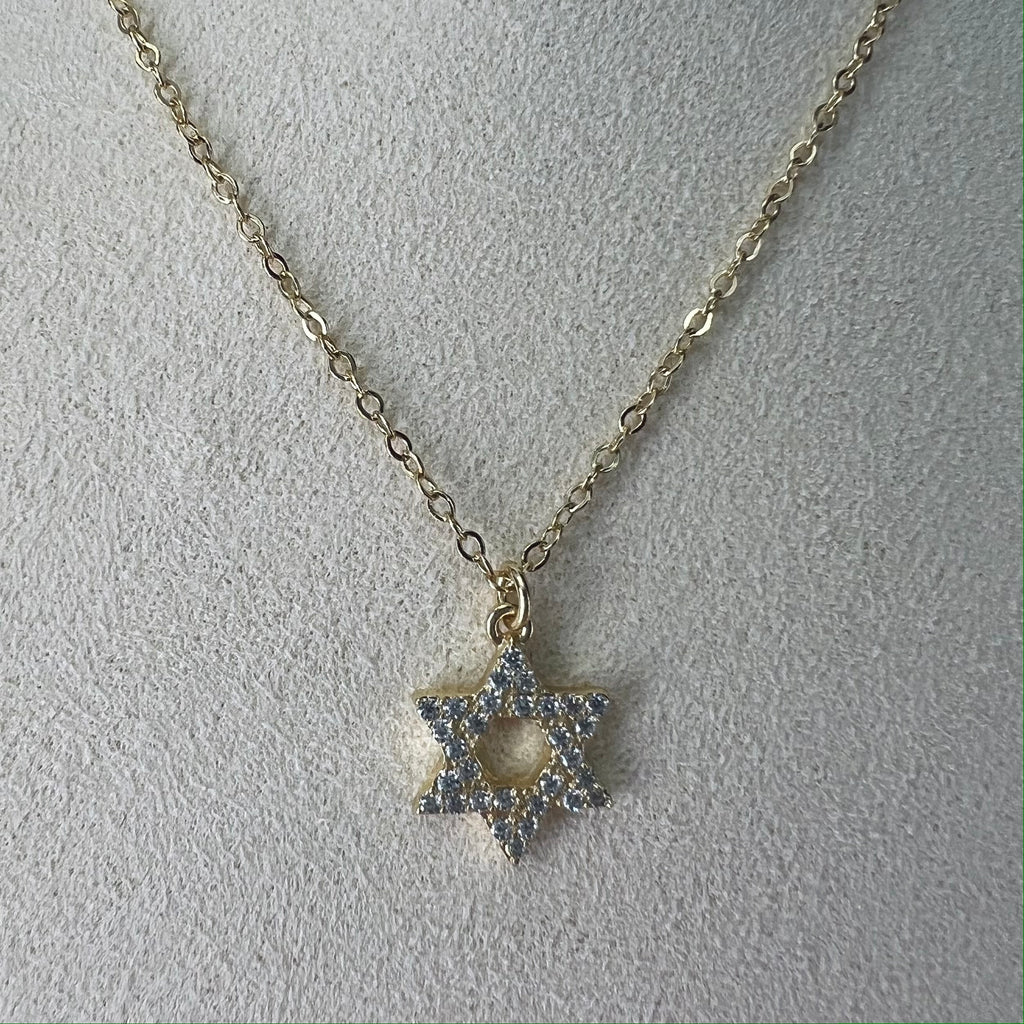 Pave Star of David Esther Necklace