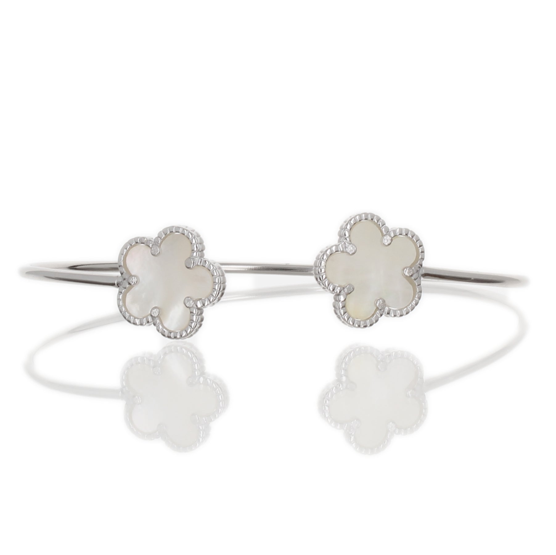 MOTHER OF PEARL DOUBLE FLOWER BANGLE