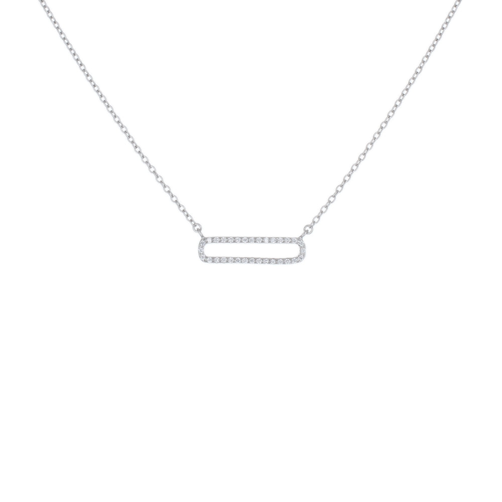 PAVE OPEN BAR DAINTY NECKLACE