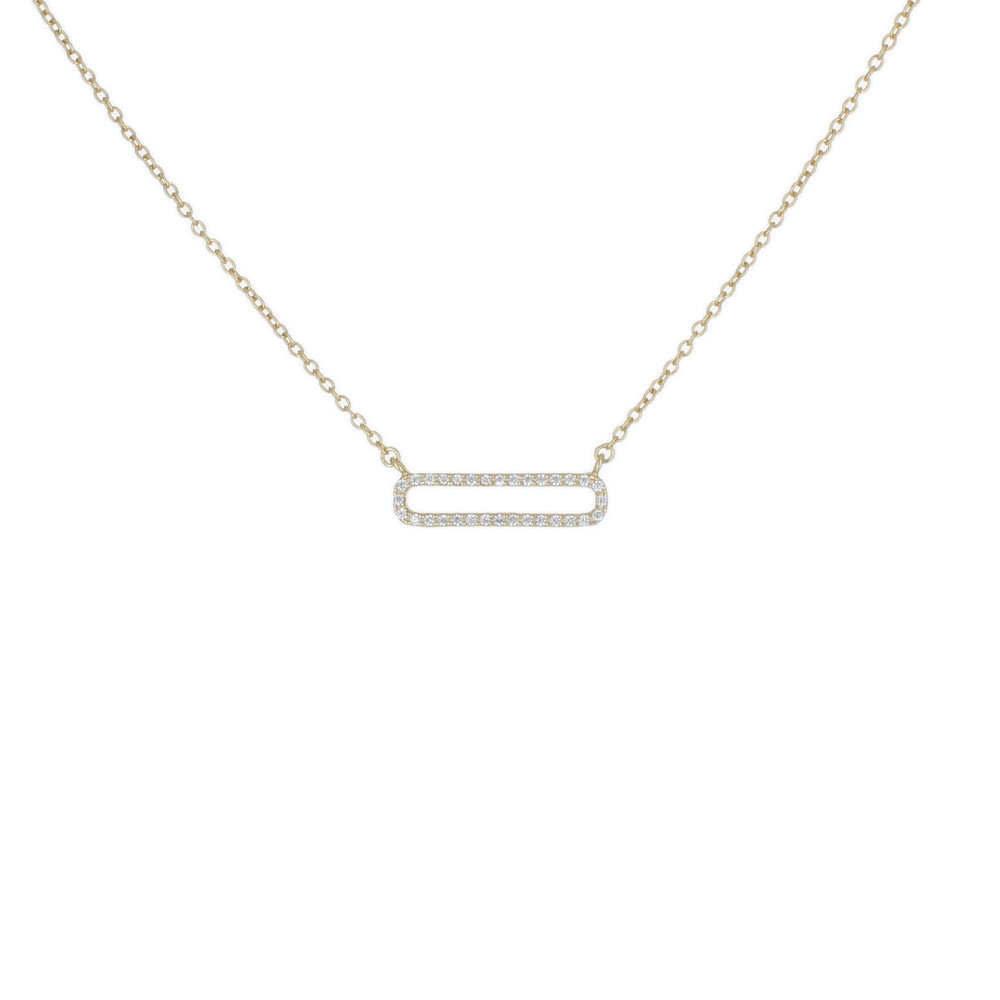PAVE OPEN BAR DAINTY NECKLACE