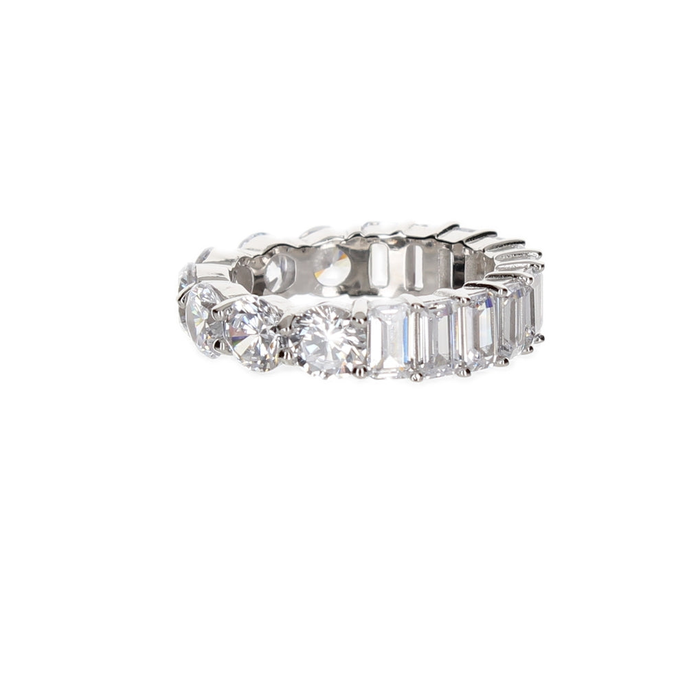 BAGUETTE AND ROUND 3MM CZ RING