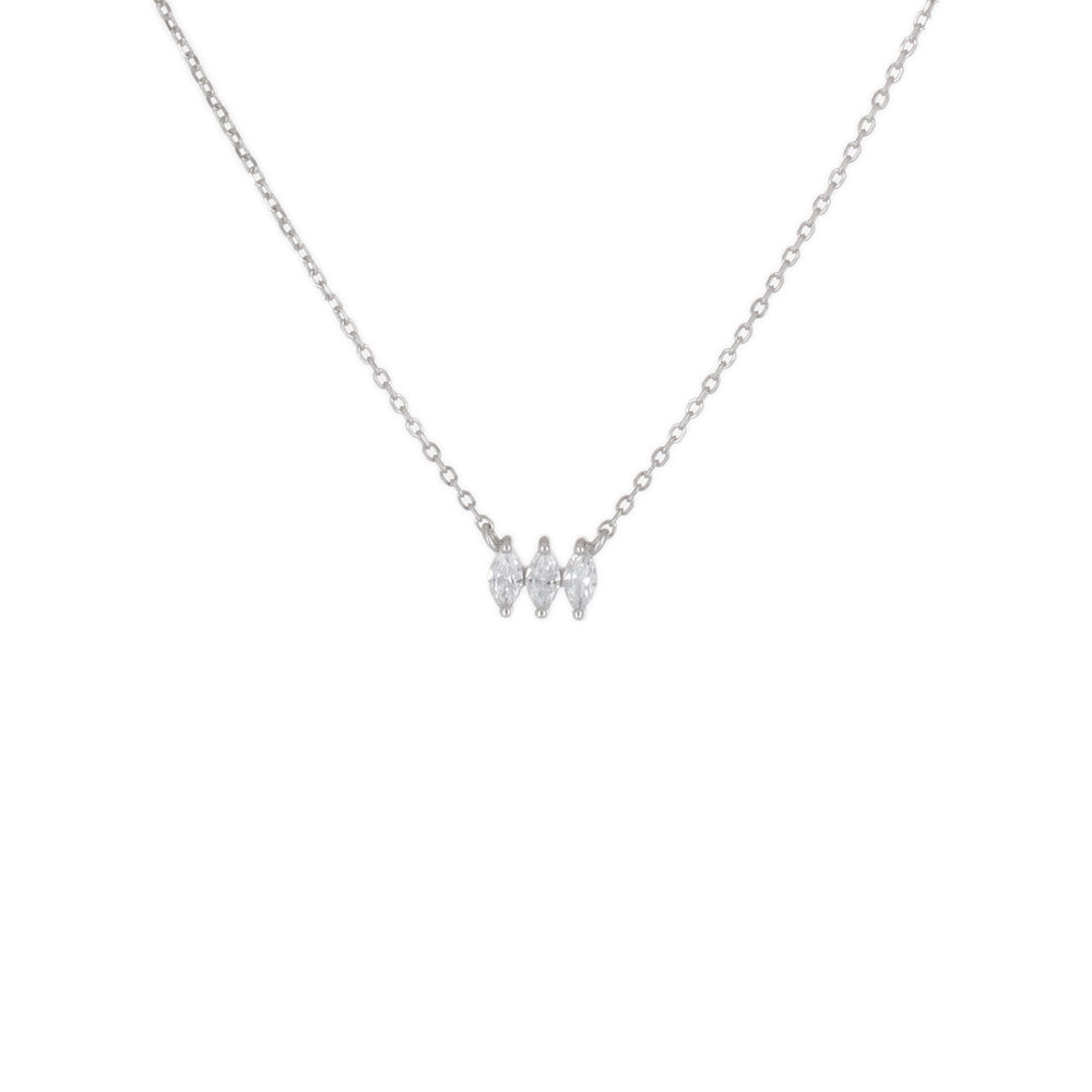 TINY TRIPLE MARQUISE DAINTY NECKLACE