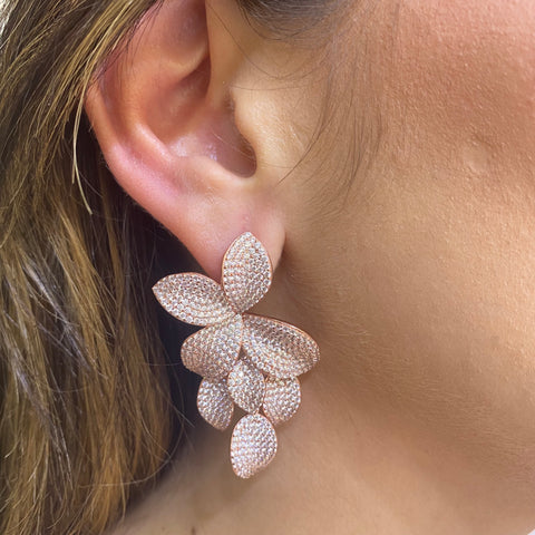 Large flower petal earring
