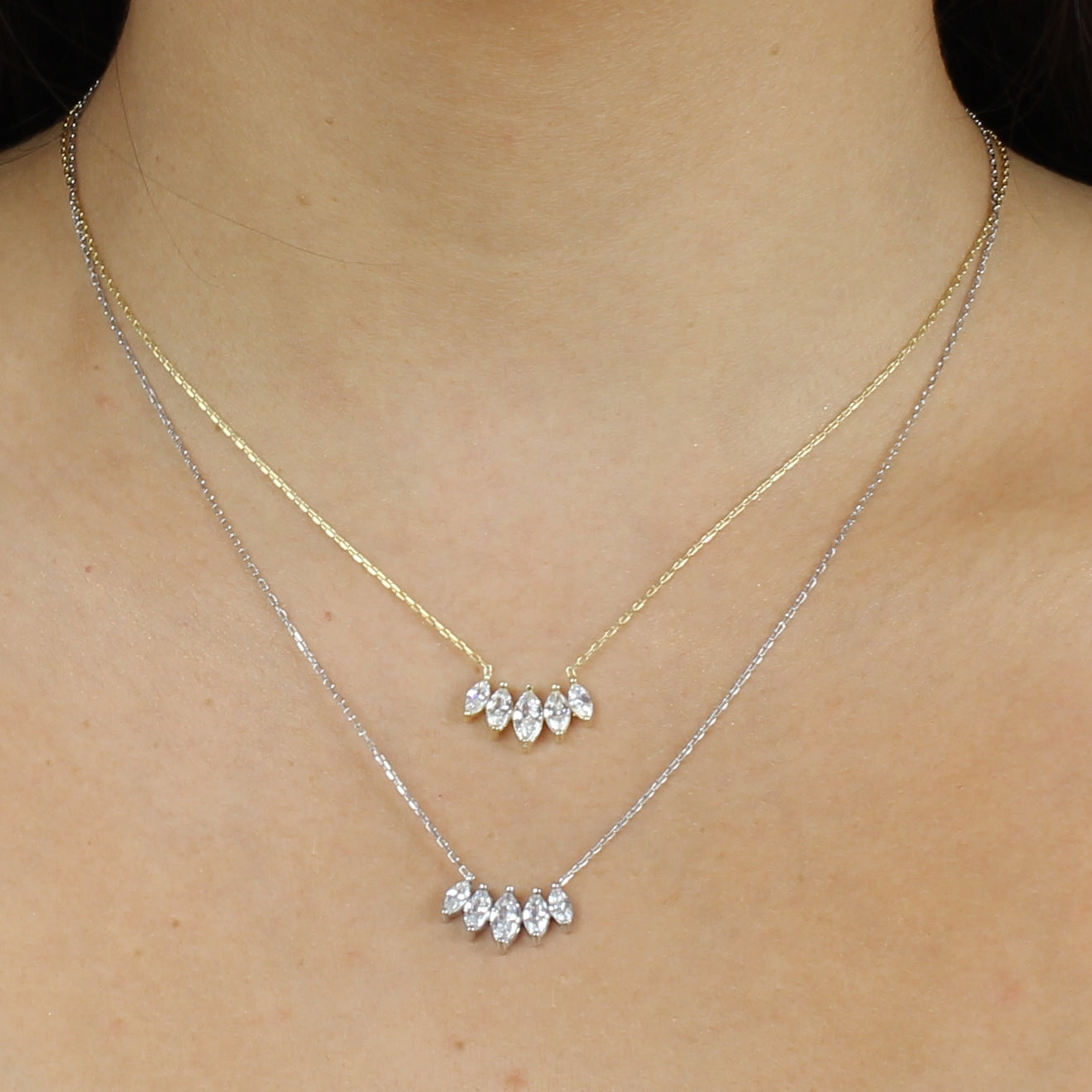 5 MARQUISE CZ DAINTY NECKLACE