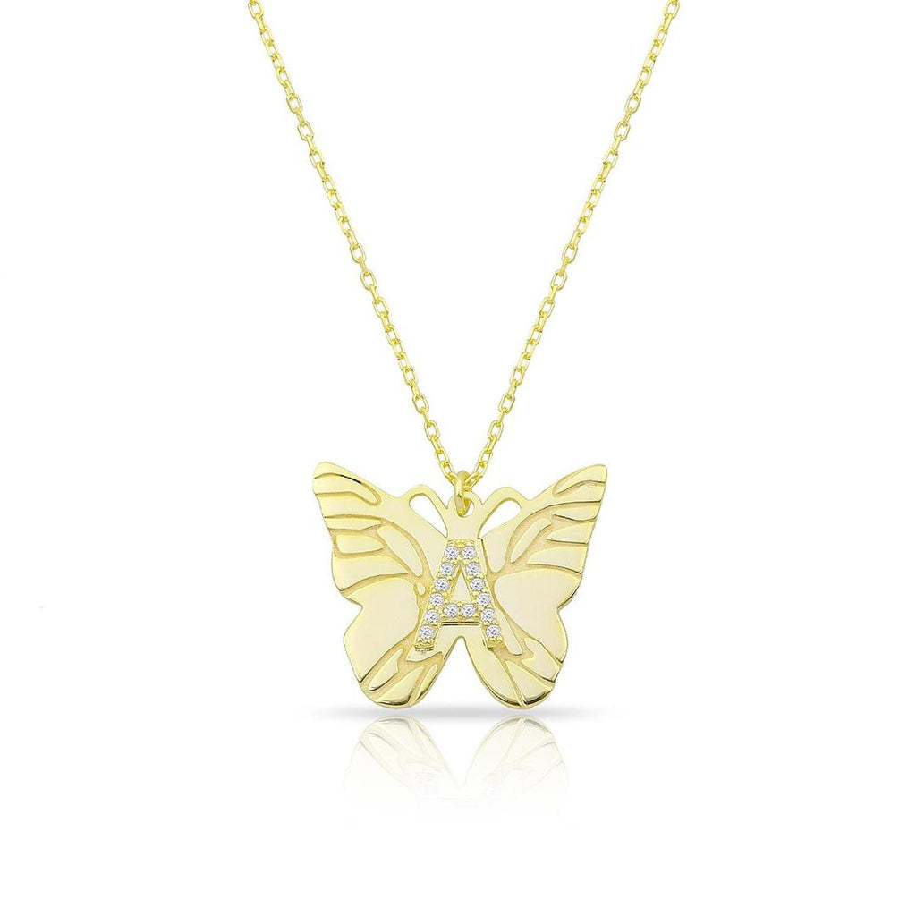 CUSTOM BUTTERFLY INITIAL NECKLACE